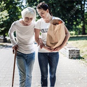 Help an Elderly Person With Their Bags