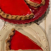 Peanut Butter Chiffon Pie With Mesquite Crust and Prickly Pear Jelly Glaze