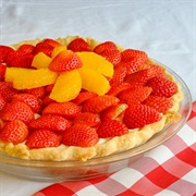 White Chocolate Mousse Pie With Orange and Strawberry