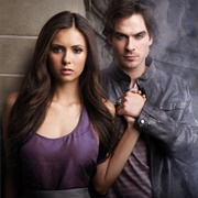 Damon and Elena, the Vampire Diaries