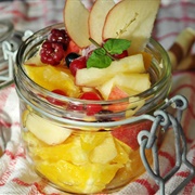Apple and Orange Salad With Raspberries and Currants