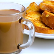 Café Con Leche Y Pan Tostado