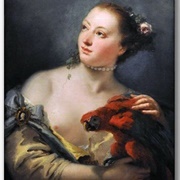 Young Woman With Macaw (Giovanni-Battista Tiepolo)