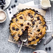 Blueberry Ruffled Milk Pie