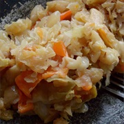 Steamed Cabbage and Saltfish