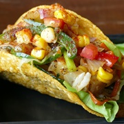 Vegan Vegetable Taco With Bell Pepper, Corn and Tomato