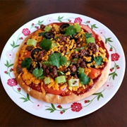Vegan Pizza With Tomatoes, Asparagus and Black Olives
