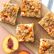 Caramel Peach Cheesecake Bars