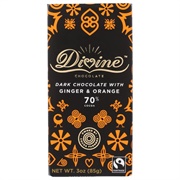 Divine Dark Chocolate With Ginger & Orange 70% Cocoa