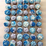 Blue and Gray Cupcake
