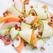 Zucchini, Apple and Melon Salad With Pomegranate and Walnuts