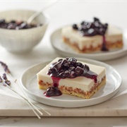 Lavender Granola Cheesecake With Blueberry Sauce