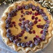 Pear Cranberry Eggnog Pie