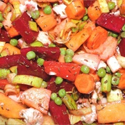 Beetroot Bell Peppery &amp; Sweet Potato Salad With Peas and Carrots