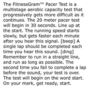 The Fitnessgram Pacer Test