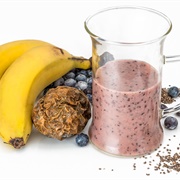 Banana Grenadilla and Blueberry Smoothie With Chia Seeds