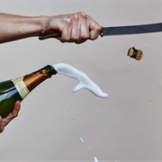 Saber a Bottle of Champagne