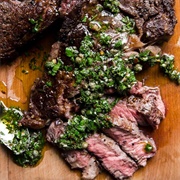 Grilled Rib Eye Steak With Italian Salsa Verde