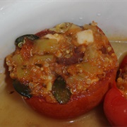 Vegan Stuffed Tomato With Quinoa, Zucchini, Walnuts and Pumpkin Seeds