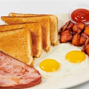 Farm Fresh Eggs With Grilled Ham