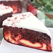 Red Velvet Candy Cane Cheesecake Cake