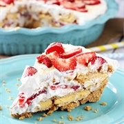 No Bake Strawberry Lemon Cookie Pie