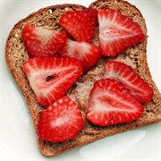 Toast With Almond Butter and Strawberries