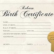 Baby Doll Birth Certificate