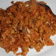 Vegan Pizza Rice With Vegetables, Tofu and Sunflower Seeds