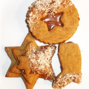 Vegan Nougat and Caramel Cookies With Apricot Jam and Almonds