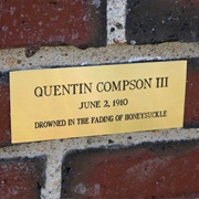 Quentin Compson Plaque (Faulkner): Cambridge, MA.