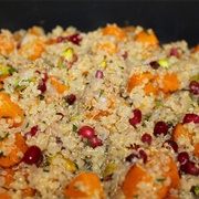 Quinoa With Butternut Squash, Pomegranate and Pistachios