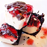 Julie&#39;s Fudge Chocolate Covered Cherry Cheesecake With Oreo Cookie Crust
