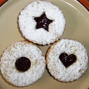 Vegan Almond Cookies With Raspberry Jam