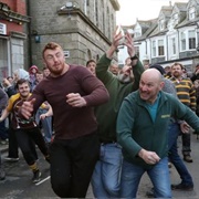 Watch the Hurling the Silver Ball Game, St Columb Major, Cornwall, UK