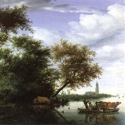 Wooded River Landscape (Salomon Van Ruysdael)