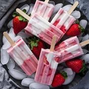 Strawberries and Cream Popsicles