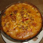 Vegan Zucchini Lentil and Cauliflower Bake