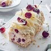 White Forest Crackle Cheesecake Log