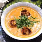 Sweet Potato Soup With Spicy Shrimp (Vanuatu)