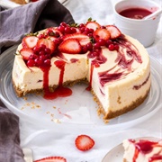 Strawberry Swirl Cheesecake