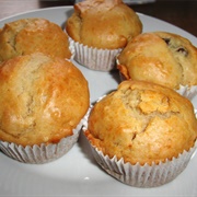 Vegan Apple Tea Muffins With Raisins and Chopped Hazelnuts