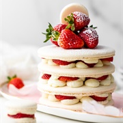 Strawberry Macaron Cake