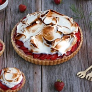 Meringue Strawberry Rhubarb Pie