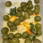 Steamed Green Olives