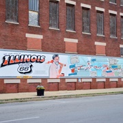 Route 66 Driving Map Mural, Pontiac Illinois