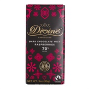 Divine Dark Chocolate With Raspberries 70% Cocoa