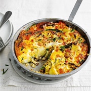 New Potato, Bean and Mozzarella Frittata