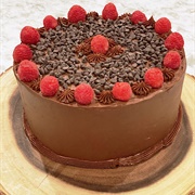 Avocado, Chocolate, Raspberry Cake