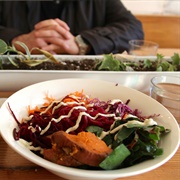 Vegan Sweet Potato Beetroot and Carrot Salad
